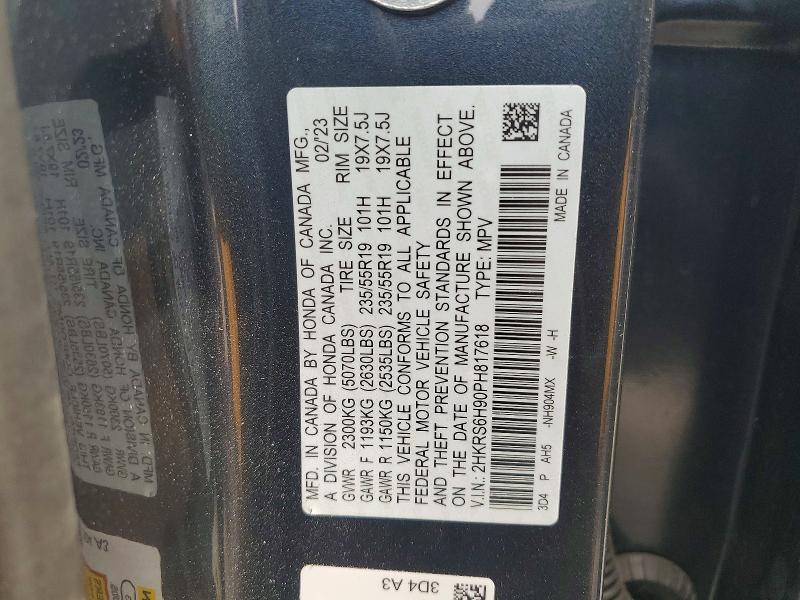 Продажа на аукционе авто 2023 Honda Cr-v, vin: 2HKRS6H90PH817618, номер лота: 67613086