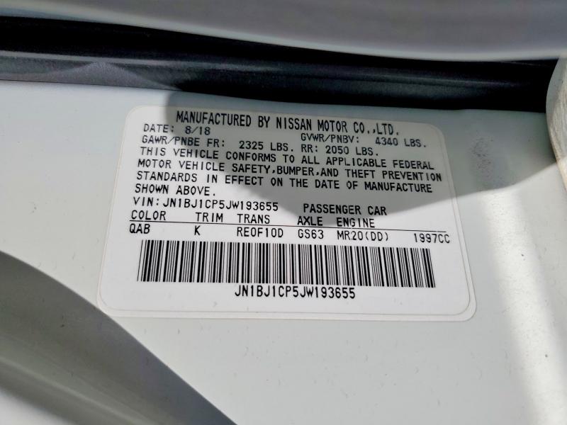2018 Nissan Rogue Sport მანქანა იყიდება აუქციონზე, vin: JN1BJ1CP5JW193655, აუქციონის ნომერი: 68759296