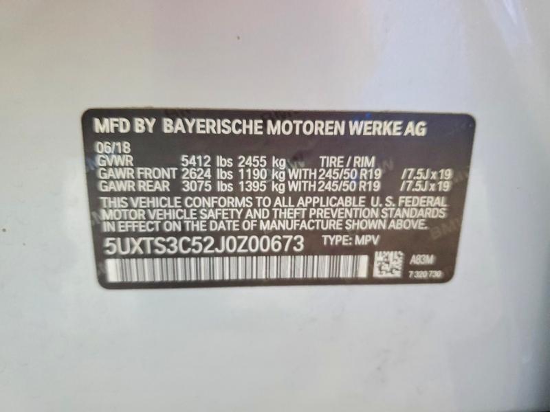 Продаж на аукціоні авто 2018 Bmw X3, vin: 5UXTS3C52J0Z00673, номер лоту: 66720706