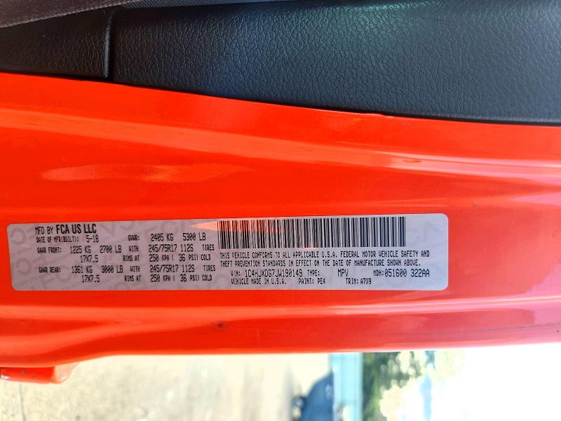Продажа на аукционе авто 2018 Jeep Wrangler Unlimited, vin: 1C4HJXDG7JW190149, номер лота: 68133436
