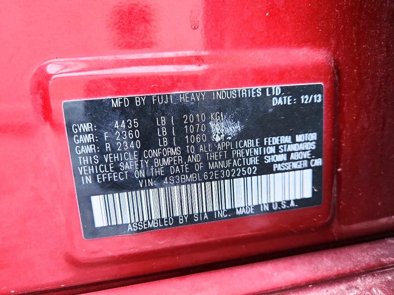 Продажа на аукционе авто 2014 Subaru Legacy, vin: 4S3BMBL62E3022502, номер лота: 68865266