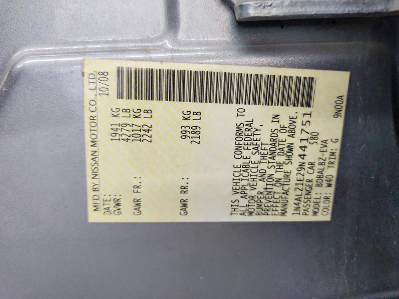 Aukcja sprzedaży 2009 Nissan Altima, vin: 1N4AL21E29N441751, numer aukcji: 69936746