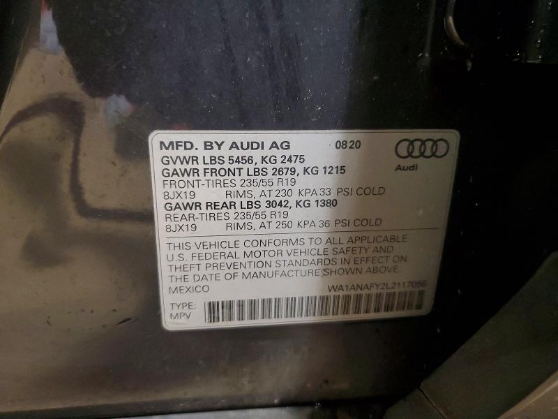 Aukcja sprzedaży 2020 Audi Q5, vin: WA1ANAFY2L2117056, numer aukcji: 66919956