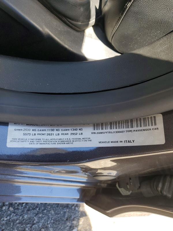 Продажа на аукционе авто 2018 Maserati Ghibli, vin: ZAM57YTS5J1300427, номер лота: 67567146
