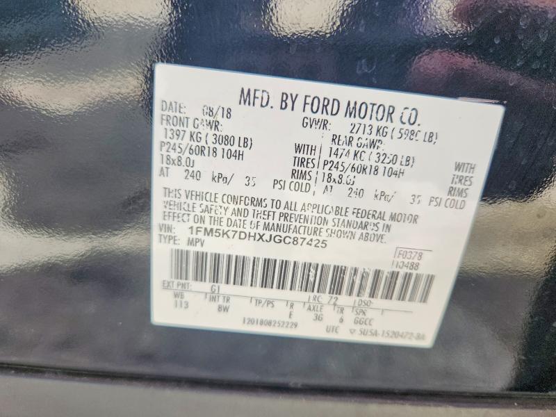 Aukcja sprzedaży 2018 Ford Explorer, vin: 1FM5K7DHXJGC87425, numer aukcji: 68286896