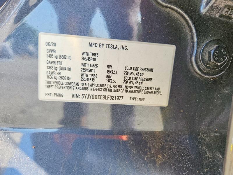2020 Tesla Model Y მანქანა იყიდება აუქციონზე, vin: 5YJYGDEE9LF021977, აუქციონის ნომერი: 69590166