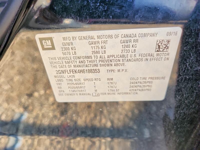 Aukcja sprzedaży 2017 Chevrolet Equinox, vin: 2GNFLFEK4H6188353, numer aukcji: 67136656