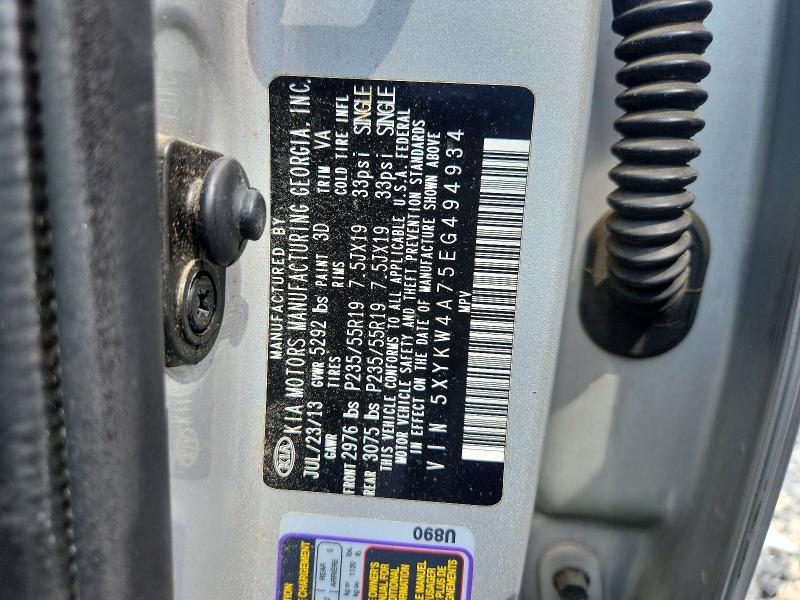 Aukcja sprzedaży 2014 Kia Sorento, vin: 5XYKW4A75EG494934, numer aukcji: 67157346