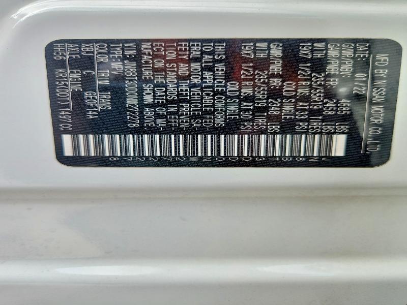 Aukcja sprzedaży 2022 Nissan Rogue, vin: JN8BT3DD0NW272278, numer aukcji: 69532746