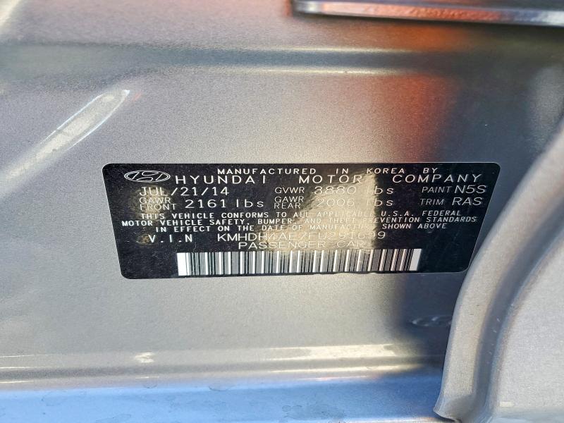 67502636 :رقم المزاد ، KMHDH4AE7FU291699 vin ، 2015 Hyundai Elantra مزاد بيع