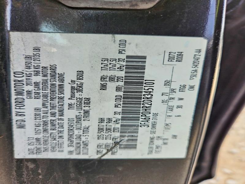 Продажа на аукционе авто 2013 Ford Fusion, vin: 3FA6P0HR2DR345101, номер лота: 69938316