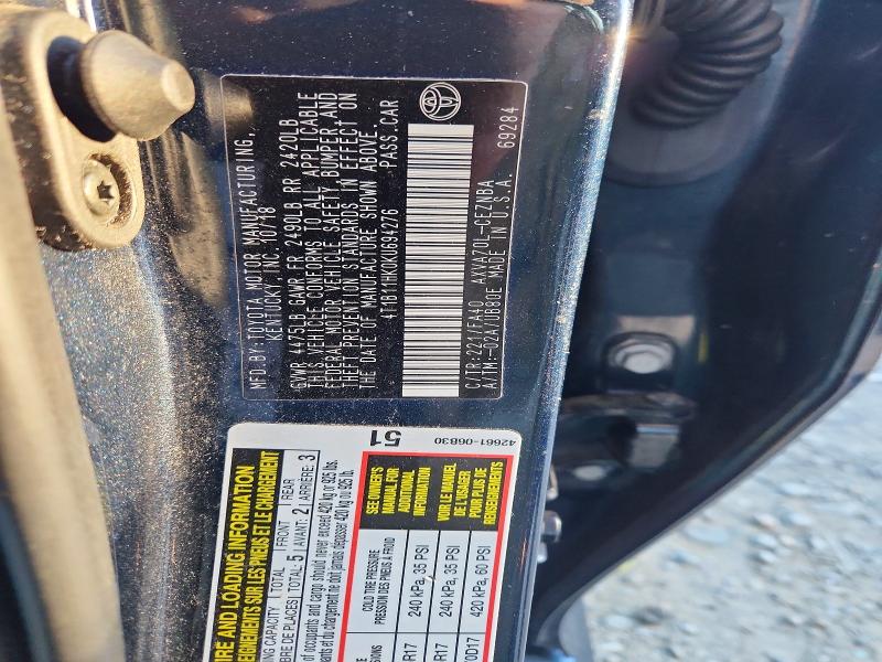 Продажа на аукционе авто 2019 Toyota Camry, vin: 4T1B11HK0KU694276, номер лота: 69904676