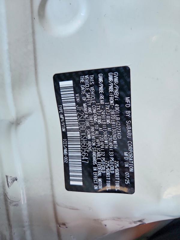 Aukcja sprzedaży 2025 Subaru Forester, vin: JF2SLDBCXSH605647, numer aukcji: 67192816