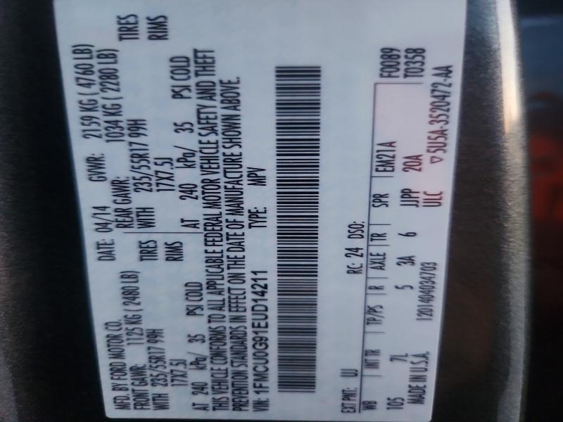 Продаж на аукціоні авто 2014 Ford Escape, vin: 1FMCU0G91EUD14211, номер лоту: 69014766