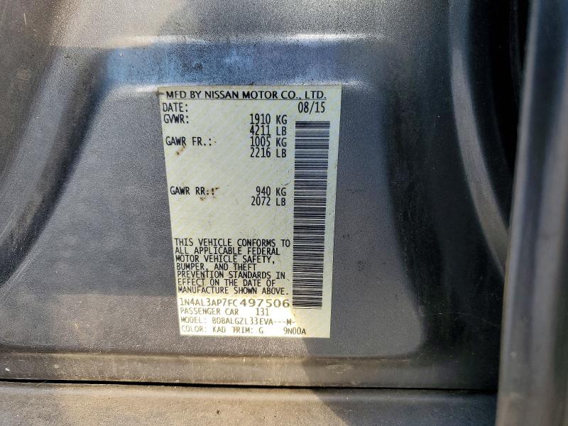 Aukcja sprzedaży 2015 Nissan Altima, vin: 1N4AL3AP7FC497506, numer aukcji: 67359826