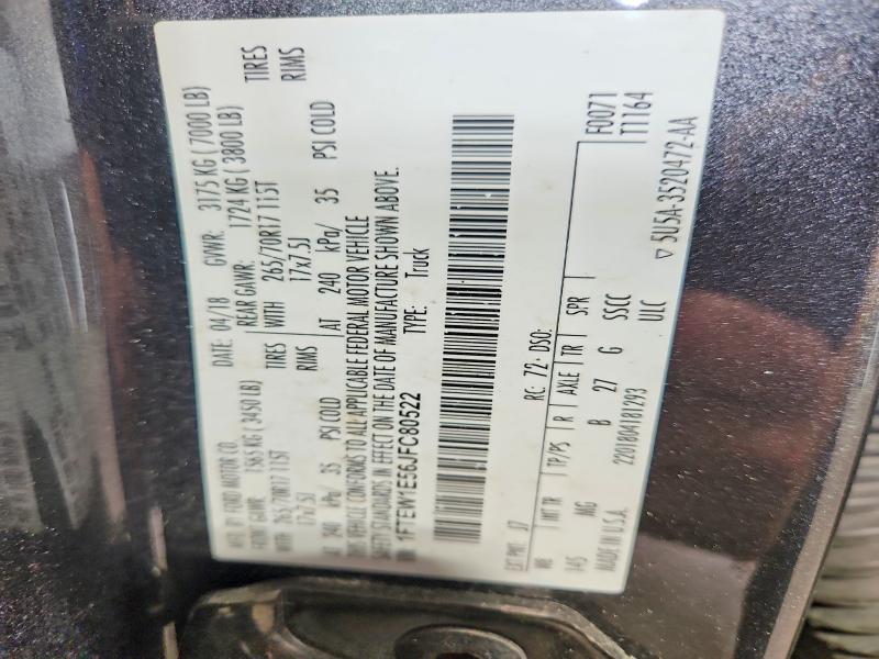 Aukcja sprzedaży 2018 Ford F150, vin: 1FTEW1E56JFC80522, numer aukcji: 68848216