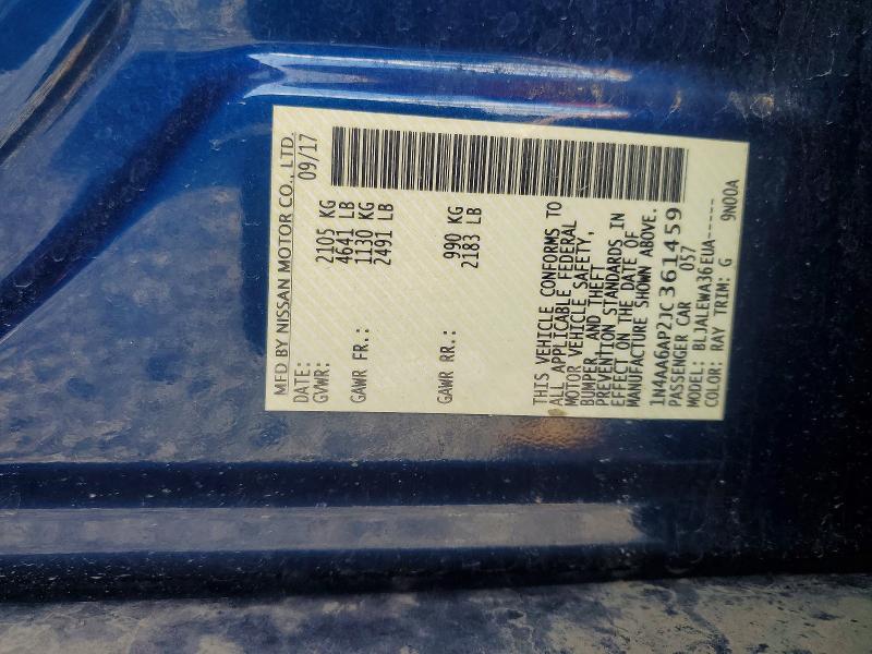 2018 Nissan Maxima მანქანა იყიდება აუქციონზე, vin: 1N4AA6AP2JC361459, აუქციონის ნომერი: 68655276