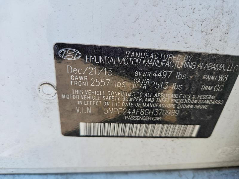 Продажа на аукционе авто 2016 Hyundai Sonata, vin: 5NPE24AF8GH370989, номер лота: 68661506