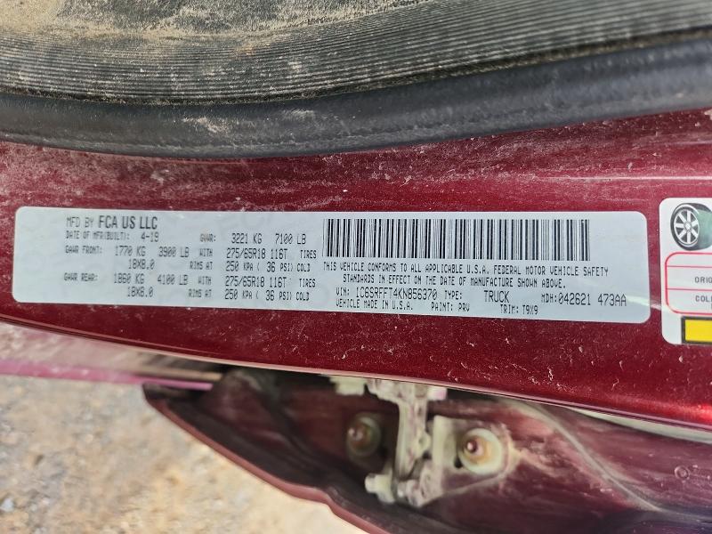 Aukcja sprzedaży 2019 Ram 1500, vin: 1C6SRFFT4KN856370, numer aukcji: 70521806