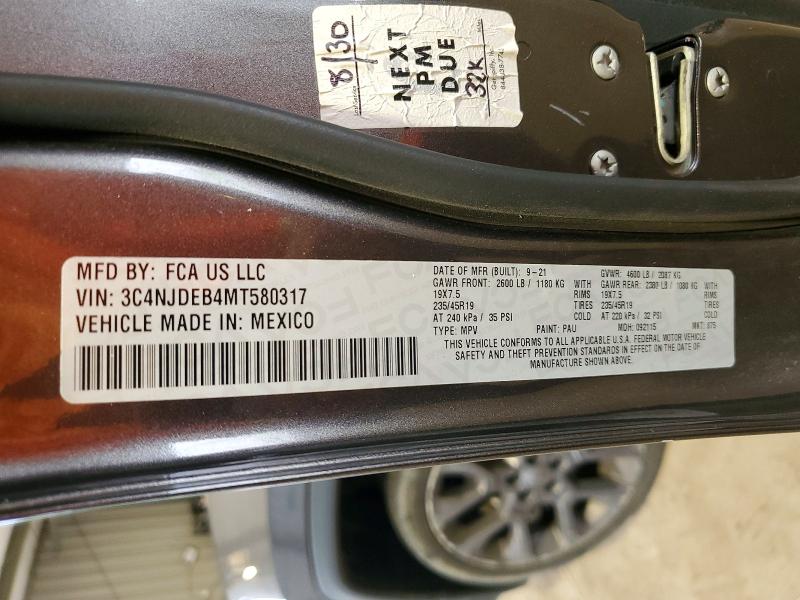 2021 Jeep Compass მანქანა იყიდება აუქციონზე, vin: 3C4NJDEB4MT580317, აუქციონის ნომერი: 68536556