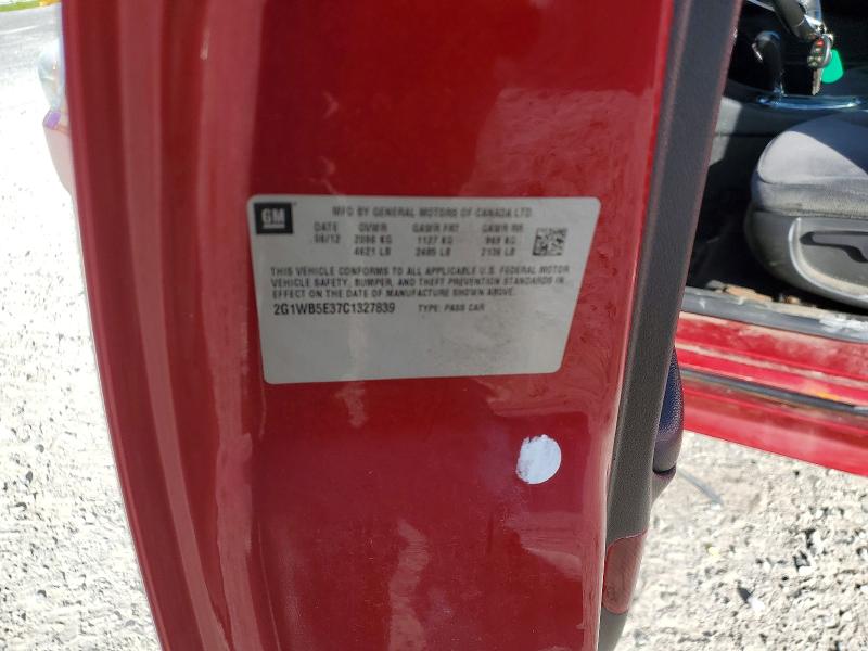 69950296 :رقم المزاد ، 2G1WB5E37C1327839 vin ، 2012 Chevrolet Impala مزاد بيع