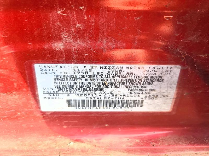 Aukcja sprzedaży 2016 Nissan Versa, vin: 3N1CN7AP1GL848505, numer aukcji: 69175676
