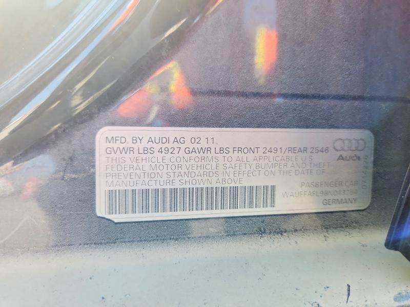 67134356 :رقم المزاد ، WAUFFAFL9BN043254 vin ، 2011 Audi A4 مزاد بيع