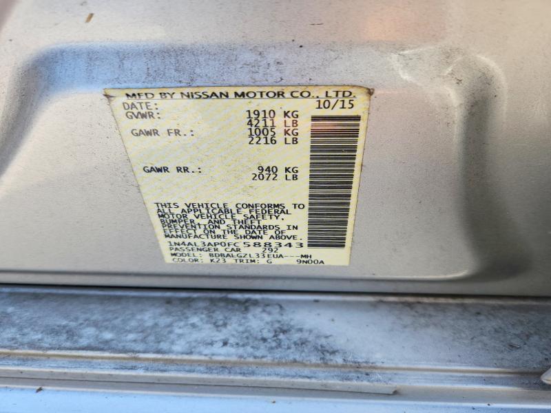 Продажа на аукционе авто 2015 Nissan Altima, vin: 1N4AL3AP0FC588343, номер лота: 71074836