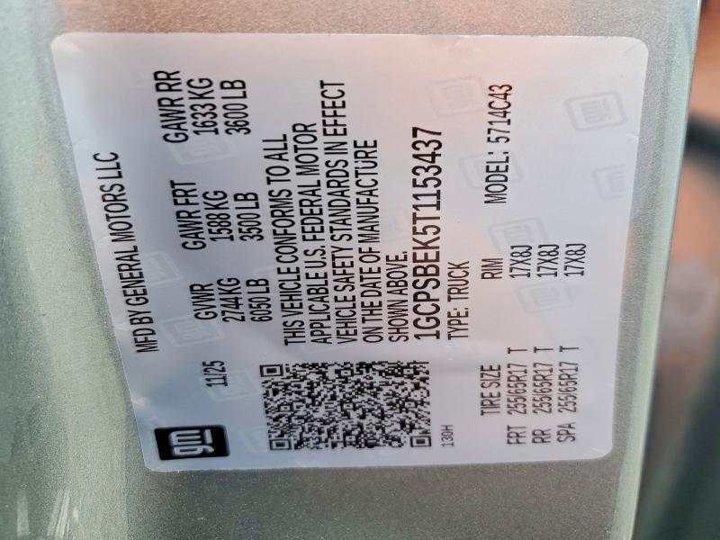 Aukcja sprzedaży 2026 Chevrolet Colorado, vin: 1GCPSBEK5T1153437, numer aukcji: 65552666