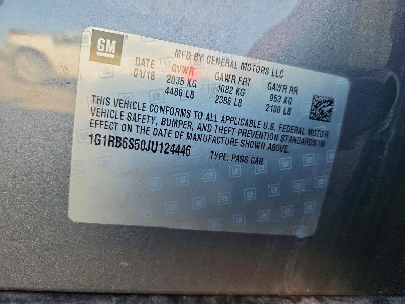 Aukcja sprzedaży 2018 Chevrolet Volt, vin: 1G1RB6S50JU124446, numer aukcji: 68500766