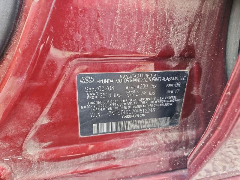 Продаж на аукціоні авто 2009 Hyundai Sonata, vin: 5NPET46C79H512246, номер лоту: 70100676