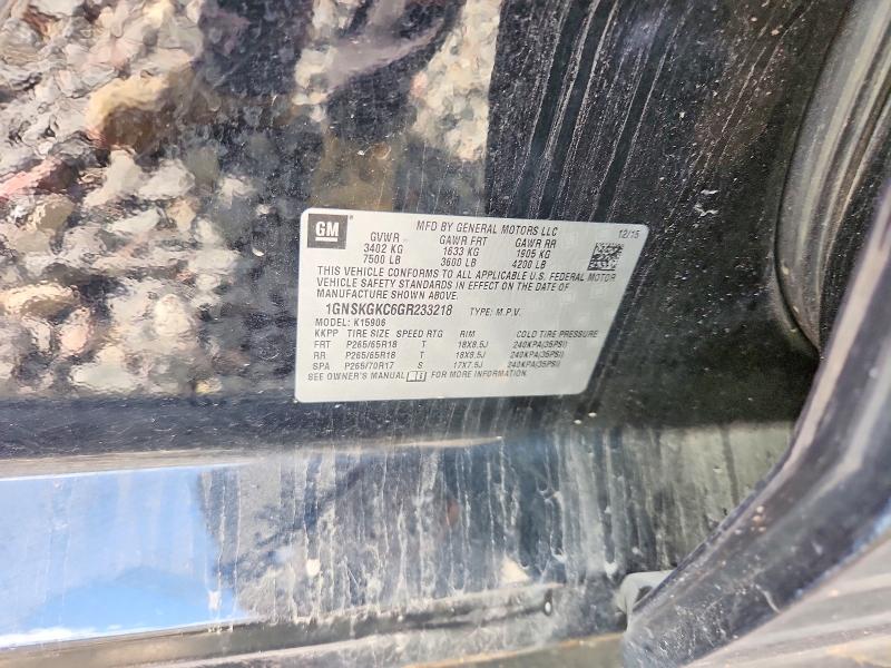 Aukcja sprzedaży 2016 Chevrolet Suburban, vin: 1GNSKGKC6GR233218, numer aukcji: 70101006
