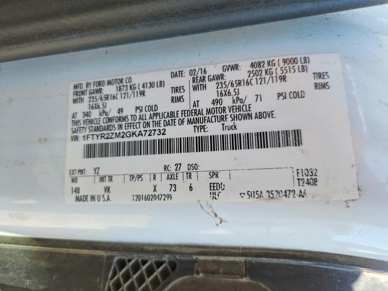 67957056 :رقم المزاد ، 1FTYR2ZM2GKA72732 vin ، 2016 Ford Transit مزاد بيع