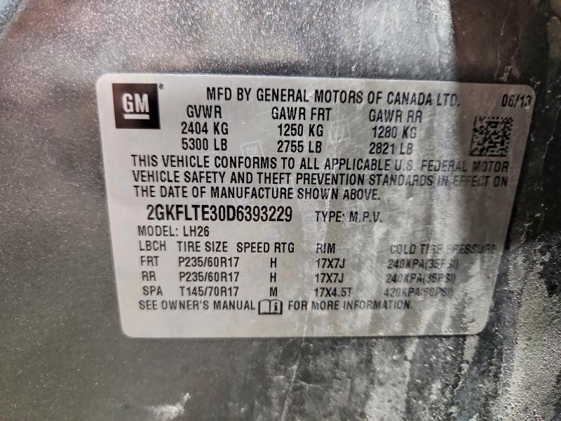 2013 Gmc Terrain მანქანა იყიდება აუქციონზე, vin: 2GKFLTE30D6393229, აუქციონის ნომერი: 69211006