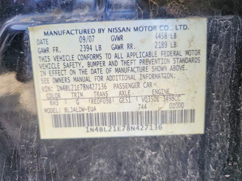 Aukcja sprzedaży 2008 Nissan Altima, vin: 1N4BL21E78N427136, numer aukcji: 67316706
