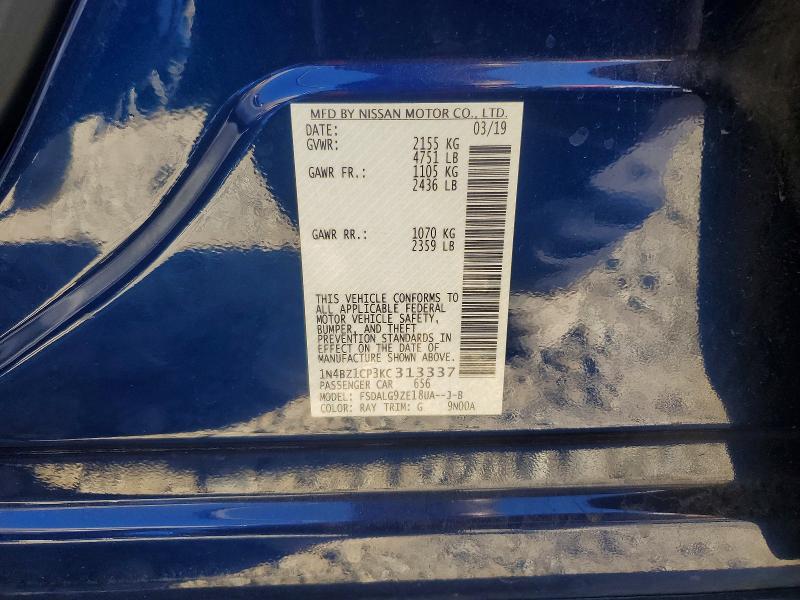 Продаж на аукціоні авто 2019 Nissan Leaf, vin: 1N4BZ1CP3KC313337, номер лоту: 70885776