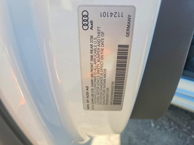 Продажа на аукционе авто 2022 Audi A5, vin: WAU2AGF59NN005755, номер лота: 70179536