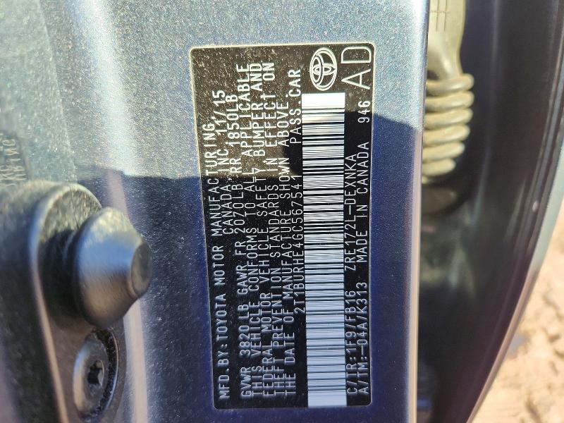 Aukcja sprzedaży 2016 Toyota Corolla, vin: 2T1BURHE4GC567541, numer aukcji: 69683196