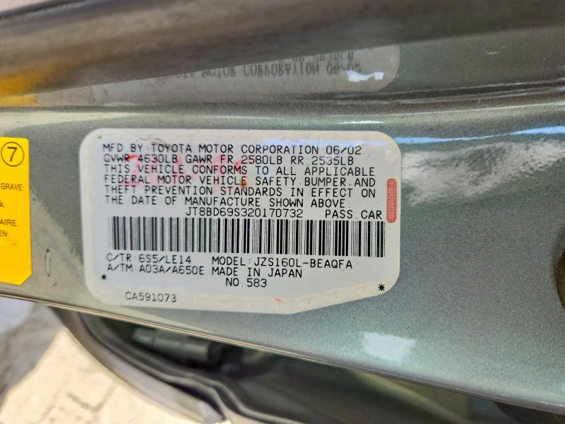 Aukcja sprzedaży 2002 Lexus Gs, vin: JT8BD69S320170732, numer aukcji: 67688946