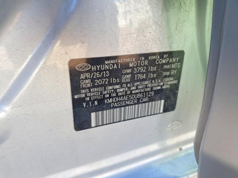 68110226 :رقم المزاد ، KMHDH4AE5DU861129 vin ، 2013 Hyundai Elantra مزاد بيع