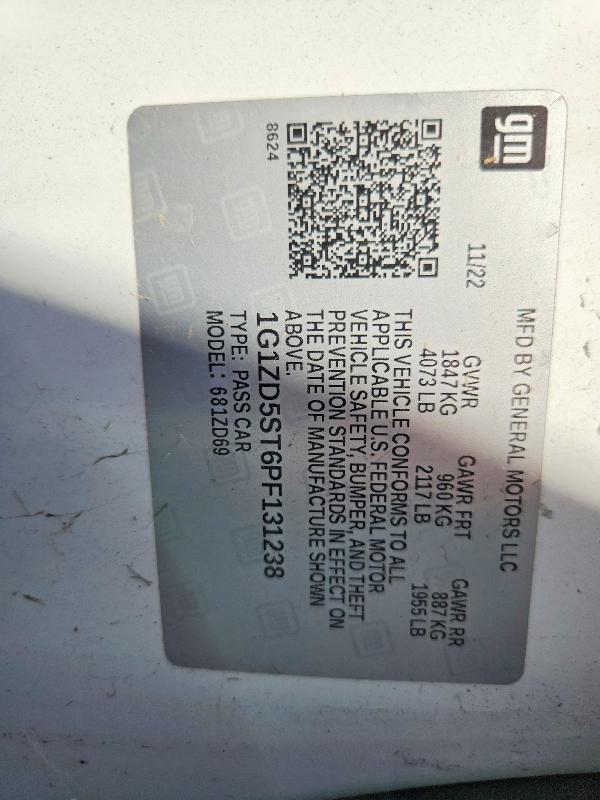 Продаж на аукціоні авто 2023 Chevrolet Malibu, vin: 1G1ZD5ST6PF131238, номер лоту: 67409196