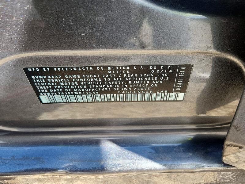 67319446 :رقم المزاد ، 3VWPL7AJ9EM611846 vin ، 2014 Volkswagen Jetta مزاد بيع