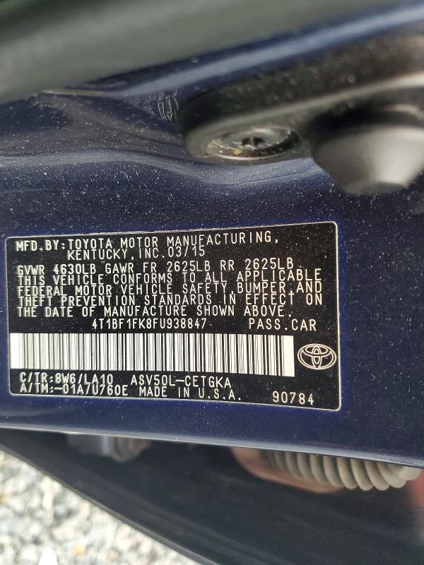 Aukcja sprzedaży 2015 Toyota Camry, vin: 4T1BF1FK8FU938847, numer aukcji: 69720896
