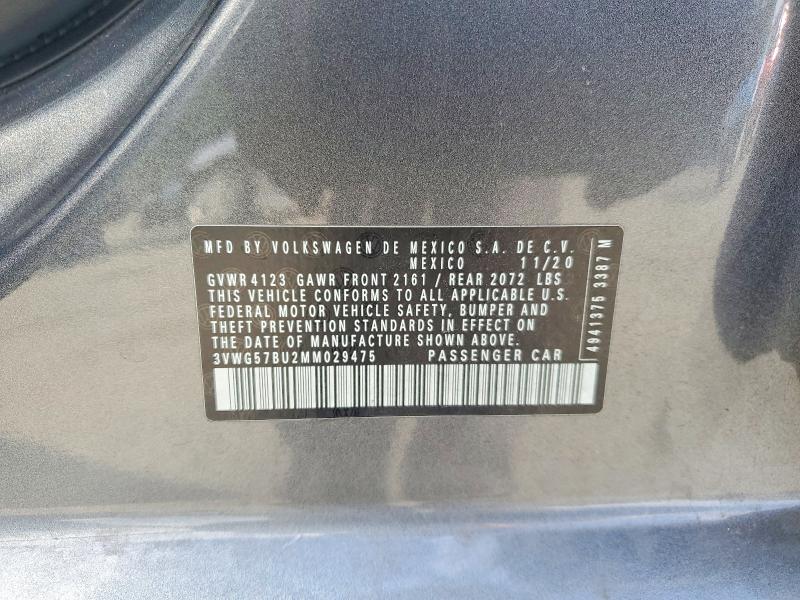 Продажа на аукционе авто 2021 Volkswagen Jetta, vin: 3VWG57BU2MM029475, номер лота: 68103946