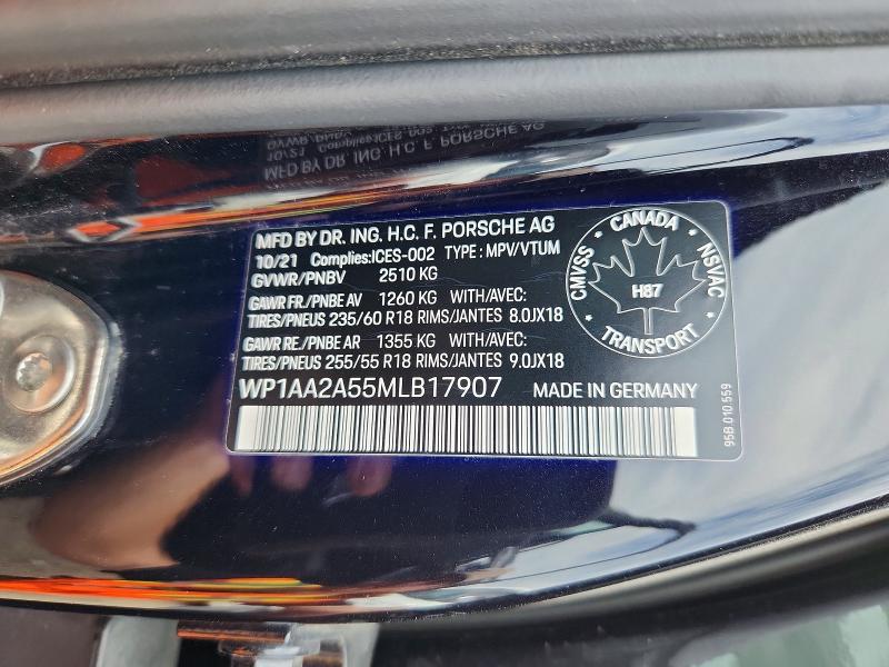 Aukcja sprzedaży 2021 Porsche Macan, vin: WP1AA2A55MLB17907, numer aukcji: 68289836