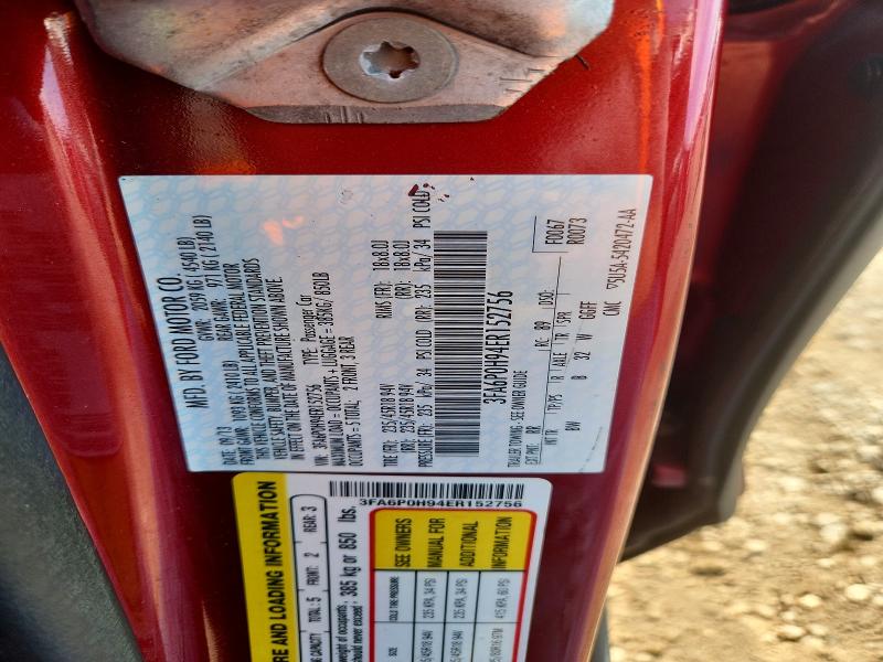 67375686 :رقم المزاد ، 3FA6P0H94ER152756 vin ، 2014 Ford Fusion مزاد بيع