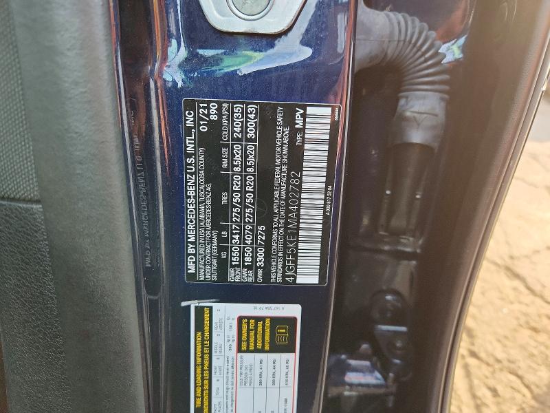 68341886 :رقم المزاد ، 4JGFF5KE1MA402782 vin ، 2021 Mercedes-benz Gls مزاد بيع