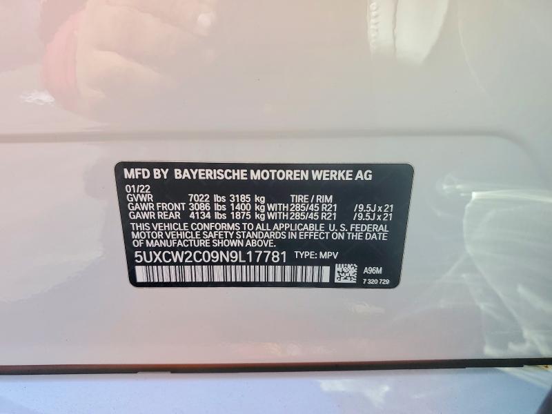 Aukcja sprzedaży 2022 Bmw X7, vin: 5UXCW2C09N9L17781, numer aukcji: 70835686