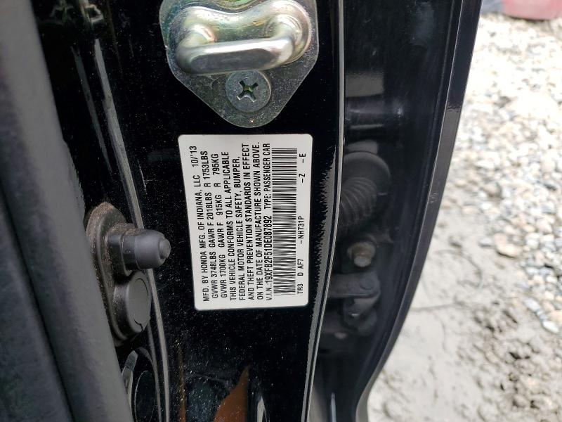 Продаж на аукціоні авто 2013 Honda Civic, vin: 19XFB2F51DE087892, номер лоту: 66924886