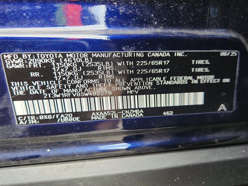 2025 Toyota Rav4 მანქანა იყიდება აუქციონზე, vin: 2T3W1RFV8SW402278, აუქციონის ნომერი: 70104456